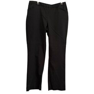 Rafaella Womens Black Stretch Straight-Leg  Trouser Pants Size 12 Office Casual